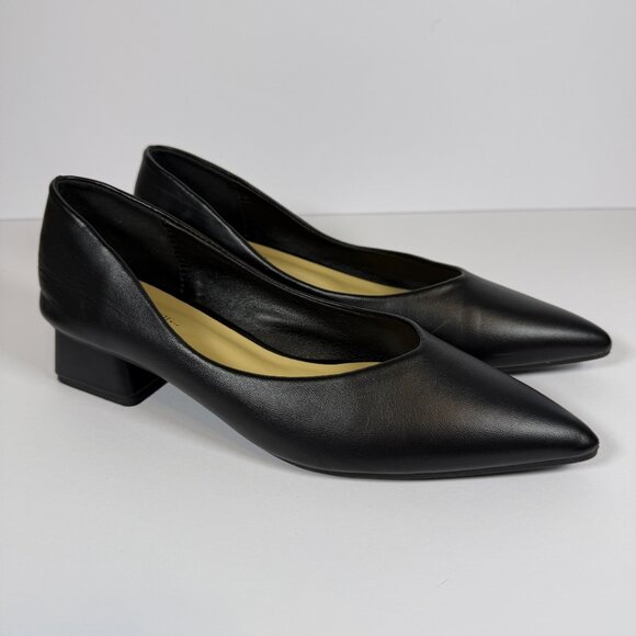C Paravano Women's Pointy Heeled Shoes 9 Black Leather - Picture 1 of 7